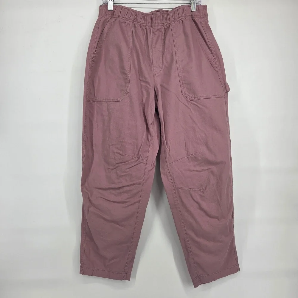Old Navy Pull-On Utility Pants L Woodrose Pink High Rise Gorpcore Workwear Boho